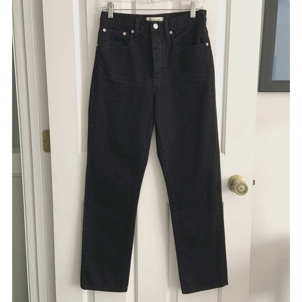 Madewell The Dad Jean Button Fly Black Dark Wash Womens Size 25 Jeans